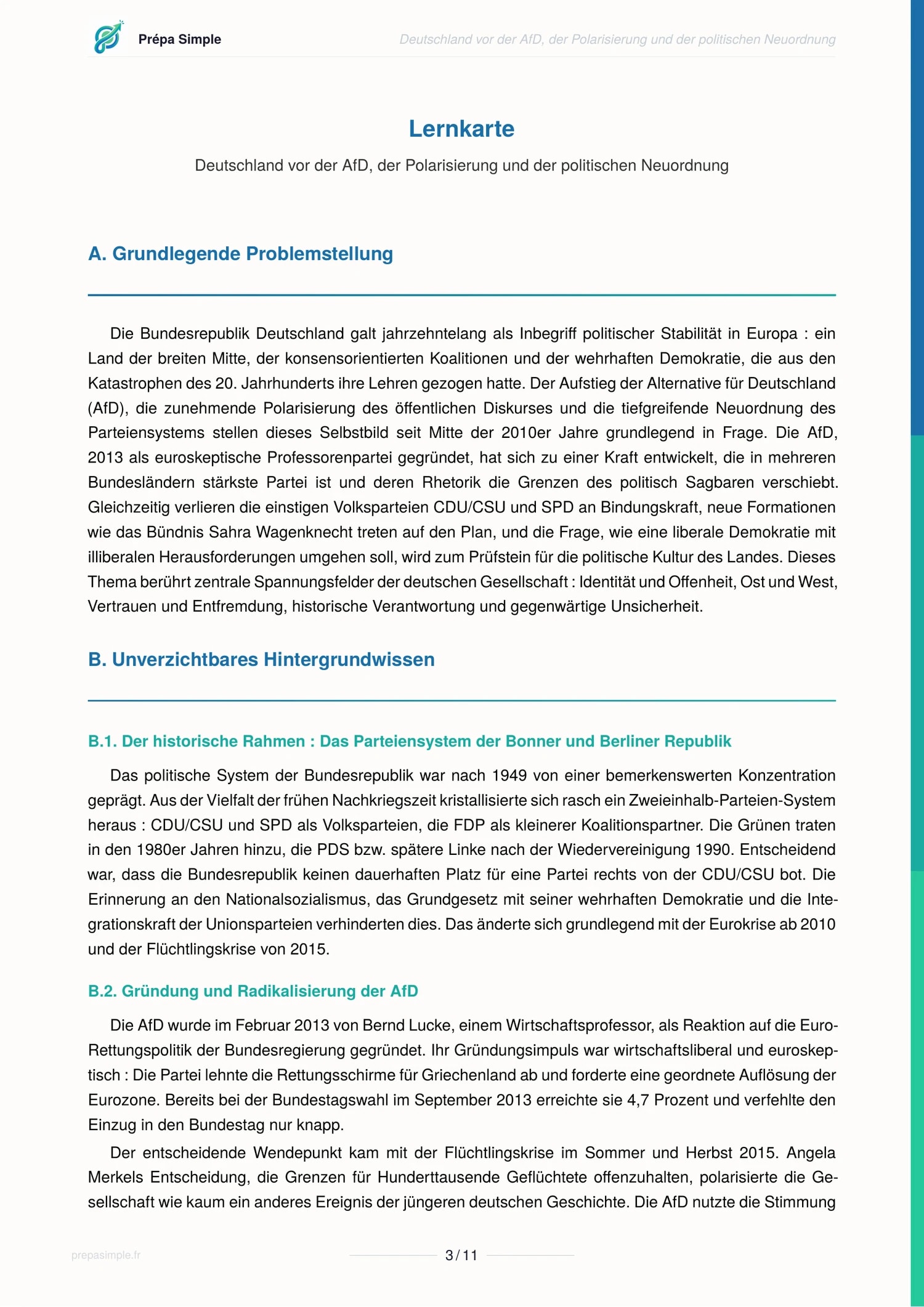 AfD et recomposition politique - Allemand