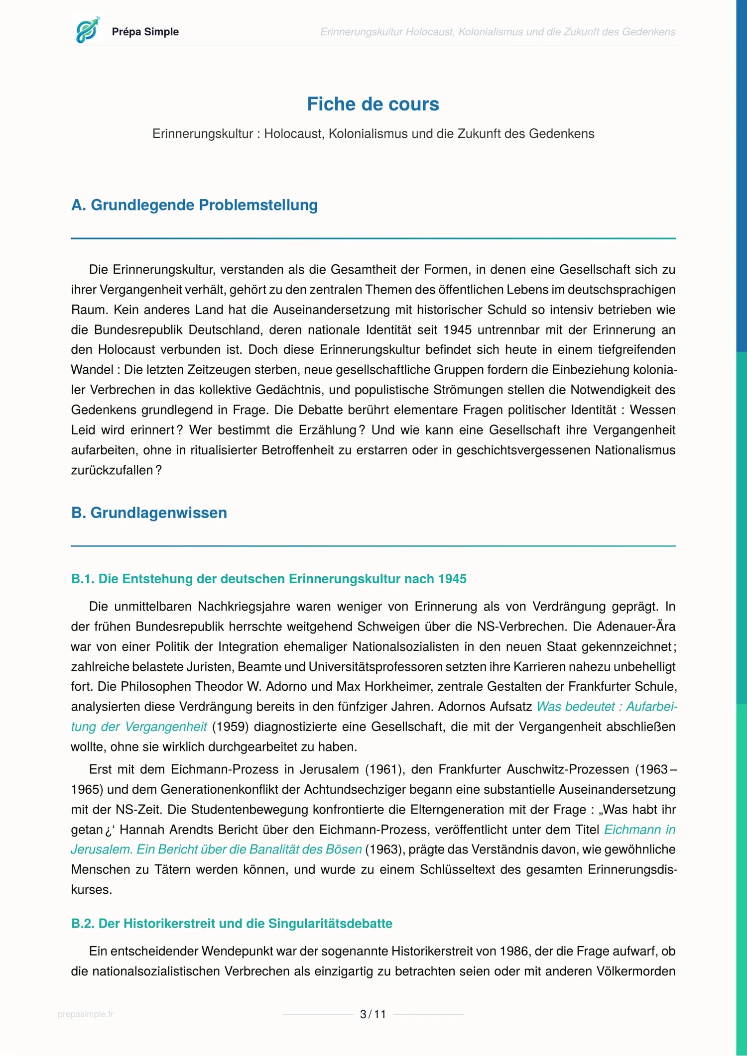 Culture et civilisation - Allemand