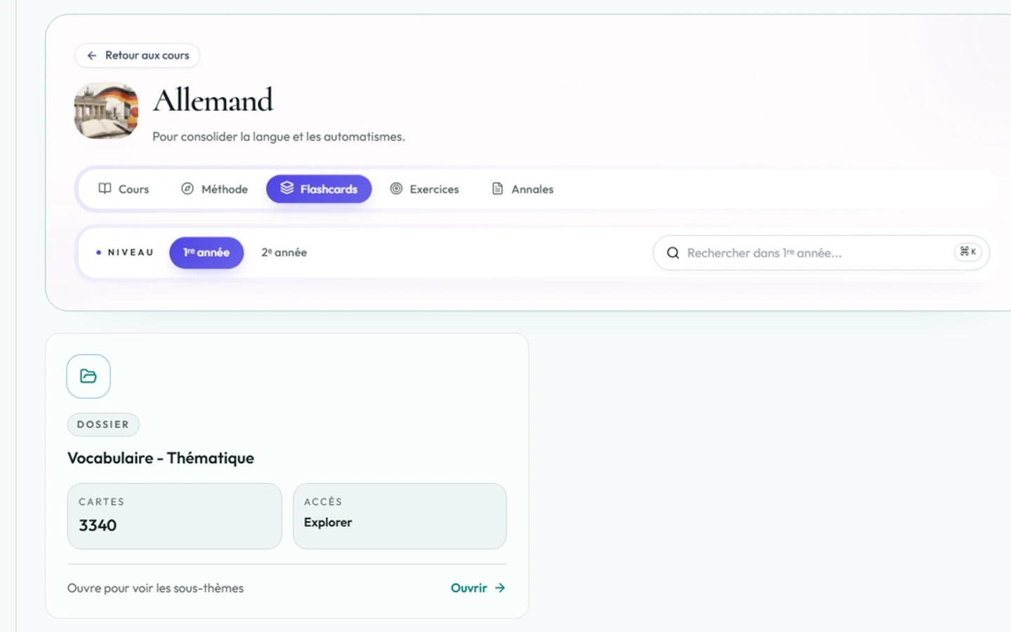 Flashcards d'allemand - Allemand