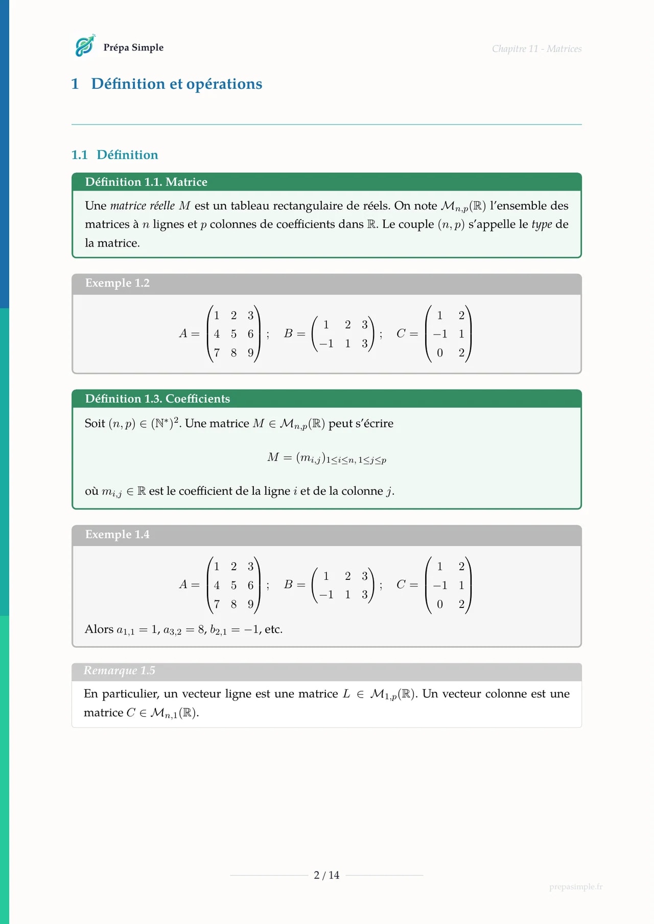 Matrices - Maths approfondies